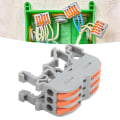 Miniatyrbillede 1 af 5: DIN-skinne type håndtag ledning stik ledning splejsning stik elektrisk kabel terminal til kredsløb inline 3 ind 3 ud
