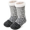 Miniatyrbilde 1 av 6: Dame Slippersokker Antislipp Fuzzy Fluffy Tykke Varme Hyttekoselige Komfortable Myke Fleece Hjemmegrep Sokker Grey