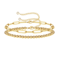 Miniatyrbild 1 av 5: Wekity Delikat Guld Armband för Kvinnor, Justerbart Skiktat Armband