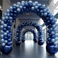 Miniatyrbillede 6 af 7: 130 stk. metalliske blå balloner i forskellige størrelser 18\" 12\" 10\" 5\" ballonbue guirlande sæt perfekt til fødselsdag, dimission, babyshower, bryllup, ferie Metallic Blue