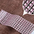 Miniatyrbilde 5 av 6: 50 stk serviettringer rosa skinnende dekorative rhinstein serviettringer for DIY bryllupsbuketter kakeholdere
