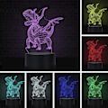 Miniatyrbillede 1 af 6: Børnenatlys med dinosaurmotiv, 3D-illusion natlampe, USB LED bordlampe med smart berøringsdæmper, 7 farveskiftende lys, værelsesdekoration, gaver til børn
