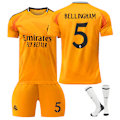 Miniatyrbillede 1 af 2: 24-25 Real Madrid udebanetrøjer Børns fodboldsæt No.5 Bellingham S