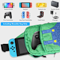 Pikkukuva 2 / 7: Sööt Reisikott Nintendo Switchille/Lite/OLED/Steam Deckille, Kantav Ristkülgne Õla- ja Rinnatasku NS SD Konsooli Dokki Joy-Consi Tarvikute Ladustamiseks Green