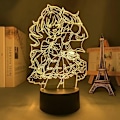 Miniatyrbilde 3 av 6: Genshin Impact Barbara lampe Kule 3D illusjons nattlampe Hjemmerom dekor Akryl LED lys Julegave lamper