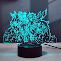 Miniatyrbild 1 av 8: Demon Slayer Nezuko Tanjirou Zenitsu 3D Illusion LED Animelampa RGB 16 Färger Fjärrkontroll Skrivbordsnattlampa för Sovrum