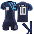 Miniatyrbillede 1 af 2: 22/23 Kroatien udebanetrøje nr. 10 Modric Børn Voksne Fodbold Fodboldtrøje Træningstrøje Sæt Away 22