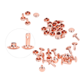 Miniatyrbild 10 av 10: 100 set dubbelsidiga nitar 7x8mm järnläder nitar DIY runda nitar för kläder väskor skobox roséguld
