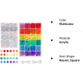 Miniatyrbillede 7 af 7: 4000 stk. Pony Beads Kit, 2400 stk. Rainbow Kandi Beads og 1600 stk. Bogstavperler, 24 Farver Plast Perler i Løs Væg til Armbånd Smykkefremstilling med 20