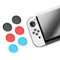 Miniatyrbild 6 av 7: Skyddssats för Switch OLED med skärmskydd, dammskydd, knapplock och tumgrepp