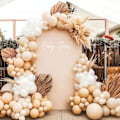 Miniatyrbillede 7 af 8: 129 stk. Nøgenfarvede balloner i forskellige størrelser 18 12 10 5 tommer Beige ballonguirlande bue til festdekoration Køn afsløring Graduering Bryllup Nude