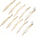 Miniatyrbillede 1 af 7: 10 stk. Bobby Pin Hårnål Geometrisk Metal Hårklemme Hårspænder til Kvinder Pige Hårstyling Nåle Gold