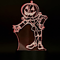 Miniatyrbillede 1 af 7: Halloween Dekoration Græskarmand Jack Skellington lampe 3D LED illusion Natlys Gave Indendørs Berøring