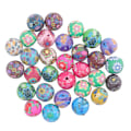 Miniatyrbillede 2 af 10: 30 stk. runde lerperler 0,4 til 0,5 tommer assorterede farverige blomstermønstrede preppy-perler til smykkevedhæng DIY