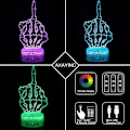 Miniatyrbild 4 av 8: 3D nattlampa LED Illusion skrivbordslampa 7 färger ändras