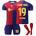 Miniatyrbillede 1 af 2: UEFA Euro 2024 Barcelona Hjemme nr. 19 Lamine Yamal Fodboldtrøjer Børnefodboldsæt 22