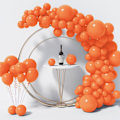 Miniatyrbillede 1 af 8: 130 stk. orange balloner i forskellige størrelser 18\" 12\" 10\" 5\" ballonbue guirlande sæt perfekt til fødselsdagsfest, dimission, babyshower, bryllup, ferie Orange