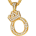 Miniatyrbillede 1 af 9: Krone Initial A-Z Halskæde, Iced Out Bogstav Vedhæng med 22-24 Tommer Kæde, Mænd Kvinder Bling Hip Hop Alfabet Navn Smykker Gave Store Initialer Halskæder O 18K Gold