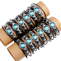 Miniatyrbild 2 av 5: Wekity Constellation Flätad Rep Armband - Punk Legering Läder
