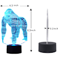 Pikkukuva 4 / 7: Panda 3D LED-valot Illuusiovalot Lapsille Optinen Illuusio 7 Väriä Vaihtuva 3D-valo Lapsen Makuuhuoneeseen Hologrammit Tunnelma Lamppu 3D Illuusio