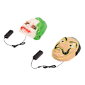 Miniatyrbillede 9 af 10: 2 stk. LED ansigtsmaske 3 lystilstande El sikker behagelig lysende Halloween ansigtsmaske til fest