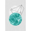 Miniatyrbillede 5 af 7: Geometrisk Patchwork 1 Wall Art Canvas Print Poster, Simpel Abstrakt Akvarel A