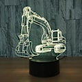 Miniatyrbild 2 av 8: Optisk Illusion 3D Grävmaskin Nattlampa 16 Färger Byter USB Ström Fjärrkontroll Touch Switch Dekorlampa LED Bordsslampa Födelsedag Barn K