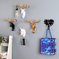 Pikkukuva 4 / 6: Hartsi Eläimen Muotoinen Koukku Seinälle Asennettava Ripustuskoukku Koristeellinen Koukku Takille Pyyhkeelle Avaimelle Golden Deer Head