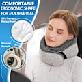 Miniatyrbillede 4 af 7: Rejse nakkepude hagestøttepude justerbar 100% ren memory foam pude til hjem, fly og bil, nyt ergonomisk design blød bedst fuld nakke su Grey