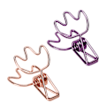 Miniatyrbillede 7 af 10: 100 stk. Binder Clips Rose Gold Lilla Krone Form Stærk Klemmekraft Papirklemmer Hule Binder Clips til Billetter