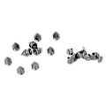 Pikkukuva 5 / 9: 50 kpl 8*12mm Muodikkaat metalliset luotikaraniitit ja kartiopiikit nahka-askarteluun (musta)