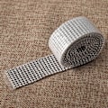Miniatyrbilde 4 av 7: 3mm DIY 10 rader imitert diamant mesh wrap rull krystall rhinestones bånd dekor (#03)