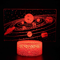 Miniatyrbild 6 av 8: 3D Illusion Solsystem Nattlampa 16 Färgbyten med Fjärrkontroll Touch Vit Sprickbas Födelsedagspresent