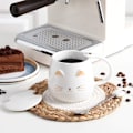 Miniatyrbilde 5 av 6: Katt Krus Søt Kaffekrus gave til katteelskere Keramisk Kopp, Nyhet Krus med Lokk og Rustfritt Stål Skje, Jule Bursdagsgaver P White