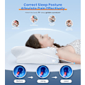Miniatyrbillede 3 af 7: Ultra smertelindrende kølepude til nakkestøtte, justerbar cervikal pude hyggelig sovende, lugtfri ergonomisk kontur memory foam puder, ortopæd White