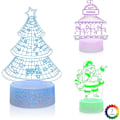 Miniatyrbillede 6 af 7: 3D Illusion Natlampe Bordlampe, 7 Farver Automatisk Gradvist Skiftende USB-drevet LED-lys med Berøringskontakt til Børnegaver Hjemmedekoration (Univers S