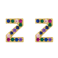 Miniatyrbild 1 av 4: Örhängen  Post Rainbow Cubic Zirconia Guldpläterad