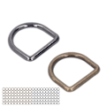 Miniatyrbilde 2 av 10: 120 stk metall D-ringer i bronse og sølv svart blank rustfritt metall små D-ringer for klær ryggsekk belte