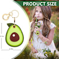 Miniatyrbillede 2 af 6: Læder nøgleringholder etui kompatibel med Apple AirTag, sød beskyttende Air Tag cover med nøglering, anti-scratch finder GPS tracker etui til Avocado