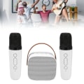Pikkukuva 1 / 10: Karaoke-kone monitoiminen stereokaiutin kannettava Bluetooth-kaiutin 2 langattomalla mikrofonilla kotijuhliin KTV White