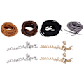 Miniatyrbild 5 av 5: Handgjord flätad rep 3mm 4-färgad nylon konstläder rep för halsband och armband
