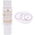 Miniatyrbilde 7 av 8: Julegaveperler til armbåndsfremstillingssæt DIY-perler til smykkefremstillingssæt til voksne charms til armbåndssnor krystalperler til armbånd White