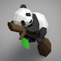 Pikkukuva 3 / 4: Sarjakuva Panda puun oksalla Lastenhuoneen taidekoriste Tytöt