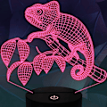 Miniatyrbild 2 av 3: 3D Ödla Nattljus Lampa Illusion 7 Färgförändrande Touch S