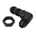 Miniatyrbillede 8 af 11: 90 Graders 8 AN Flare Bulkhead Adapter Genanvendelig Flare Slange Union Bulkhead Adapter med Møtrik