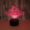 Miniatyrbild 1 av 7: 3D nattlampa Nytt UFO Flygande tefat 3D Ljus UFO Färgglad T