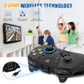 Miniatyrbilde 7 av 9: Trådløs spillkontroller for Windows PC/Steam Deck/PS3/Android TV BOX, Dual Vibrate Plug and Play Gamepad Joystick med 4 tilpassede taster, batteri black