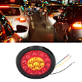 Miniatyrbillede 11 af 11: 12-24V 16LED Rund Baglygte Rød Gul Lysfarve Blinklys til Trailer Lastbiler Caravan RV