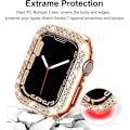 Miniatyrbillede 3 af 5: Til Apple Watch Series 7 41 mm, Luksuriøs Krystal Rhinestone Rigid PC Ramme Case Apple Watch Series 7 - All-Around Bumper Case (rosenguld)