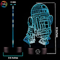 Miniatyrbild 4 av 8: 3D optisk illusionsnattlampa - 7 LED-färgförändrande lampa
